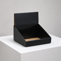 Boîte pliante en carton ondulé noir mat avec logo personnalisé pour l'expédition e-commerce