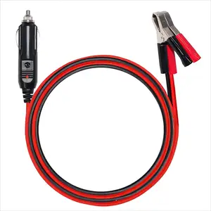 Alligator Clamp to Male Cigarette Lighter Extension Cable 12V 24V Jumper Battery Charge Cord 3FT Automotive Electrical Clip on