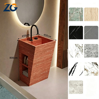 Lavabo sur pied en pierre frittée effet marbre Calacatta ZGSTONE, articles sanitaires modernes, lavabo pour les mains, cuisine, hôtel