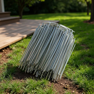 D0100X3BC16 Picchetti in Metallo per Prato 1.57 pollici X 4 pollici, Robusti e Durevoli, per Fissaggio Paesaggistico e Decking, Modello D01027RQFA8 - Product Image 2