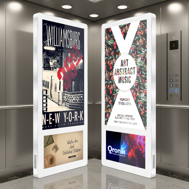 Super Slim Indoor Dual-Screen LCD Advertising Player SDK Support for Elevator Digital Signage (Full HD 1080p Multi-OS)