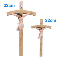 Statue religieuse de jésus en résine, produit d'usine, pour la cuisson de la croix, Crucifix, décoration murale suspendue