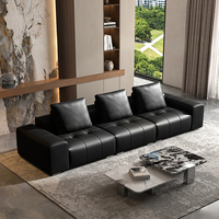 Ensemble de canapés modulaires en cuir de luxe moderne, design en forme de L, pour bureau, appartement et usage commercial, cuir véritable