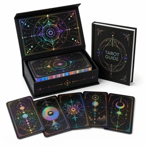 Fabricante de Cartas de <span class=keywords><strong>Tarot</strong></span> Personalizadas, Mazo de 78 Cartas, Estampado en Dorado y Plateado, Caja Magnética con Tapa Abatible, Impresión Profesional - Product Image 3