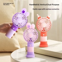 Nouveau ventilateur portable USB à faible bruit, modèle dessin animé, mini, rechargeable, support de téléphone, cadeau, modèle LP901 ; Vente en gros transfrontalière de ventilateurs électriques
