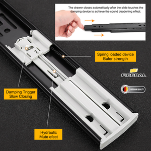 FICGOAL Customizable Cold Rolled Steel 3-Fold <strong>Soft</strong> <strong>Close</strong> <strong>Slide</strong> 45mm <strong>Drawer</strong> <strong>Slide</strong> for Industrial <strong>Suppliers</strong> Kitchen <strong>Drawer</strong> Rail - Product Image 3