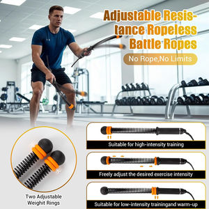 Wellshow Sport <span class=keywords><strong>Corde</strong></span> de combat portable sans <span class=keywords><strong>corde</strong></span>, avec poids réglables, cordes de combat sans fil pour la maison et la salle de sport, équipement d'exercice lesté - Product Image 4