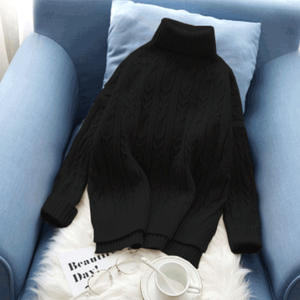 レディースタートルネックレギュラースリーブフリーサイズ韓国秋ビーズフロントロゴタッセル中空セーターシャツ - Product Image 6