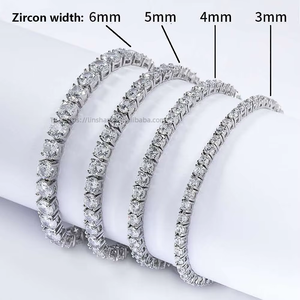 Accessoires Bracelet pour homme Hip Hop avec boucle à ressort, chaîne tennis simple rangée et zircon, Tanjing Fashion - Product Image 4