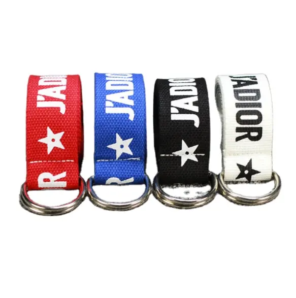 New Arrival Fancy Custom Name D Ring Cotton Canvas Casual Belts