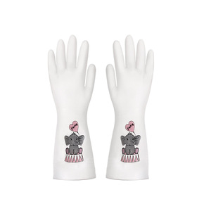 Guantes de Limpieza de 32 cm, Translúcidos, Blancos, con Estampado de Dumbo, Impermeables, para Cocina y Hogar - Product Image 2