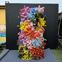 Mur de fleurs artificielles en soie, design moderne et coloré personnalisé pour la rentrée scolaire, Halloween, Nouvel An