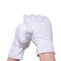 Gants d'hiver à trois tendons plus velours épais blancs étiquette de parade performance de danse garde pour garder au chaud et à l'épreuve du froid