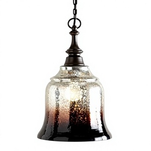 Luminaire suspendu en verre en forme de cloche, E27 LED, en laiton, hauteur réglable, taille moyenne, pour montage au plafond de cuisine - Product Image 1