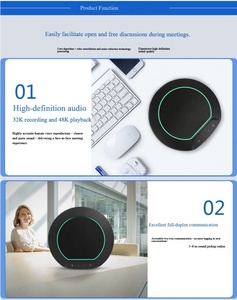 Microphone de conférence sans fil 2.4G, portée 5M, suppression d'écho 384ms, omnidirectionnel, direct usine pour salle de vidéoconférence - Product Image 4