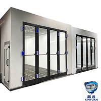 Cabine de peinture automobile avec brûleur diesel Riello, chauffage 18 kW, éclairage LED, fonction de cuisson 80°C