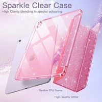 Pour tablette iPad Mini 6 7 filles, nouvelle coque de protection intelligente hybride en cuir PU brillant de luxe avec paillettes