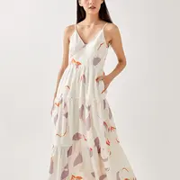 Phaedra-vestido blanco fruncido en Panel para mujer, vestidos florales Odyssey, ropa informal