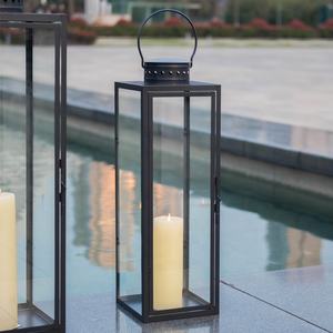 Metal <strong>Lantern</strong> For Candle And Decoration Black Large <strong>Lantern</strong> With Handle For Indoor Outdoor And Wedding Decoration - Product Image 4