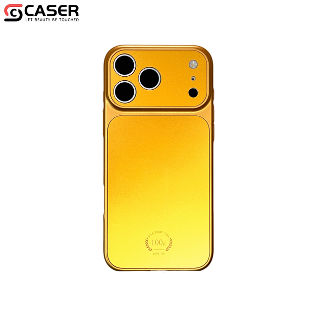 Modern Look Precision Hole Corning Gorilla Glass Phone Case Gold Shockproof Anti-Fingerprint Cover For iPhone 11-17 Pro Max