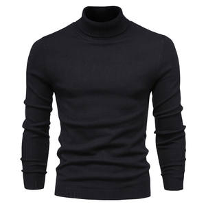 Suéter de cuello alto con logotipo personalizado para hombre, jersey de invierno de Color sólido, suéteres informales de cuello alto, suéter de cuello alto para hombre - Product Image 2