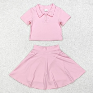 Ensembles de vêtements pour bébés filles, chemise à boutons et jupe, vêtements de sport - Product Image 5