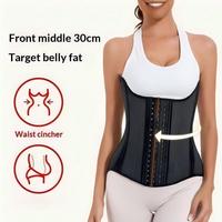 Nuevo corsé moldeador de látex de torso corto al por mayor con múltiples varillas de acero y compresión fuerte para aplanar la grasa del vientre