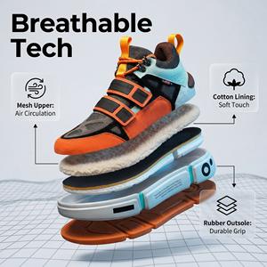 Zapatillas deportivas versátiles y a la moda para hombre y mujer, con costuras y contraste de colores modernos. - Product Image 4