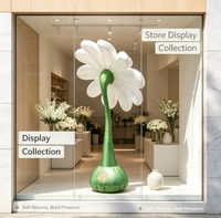 Grande fleur de marguerite gonflable à LED de 6 à 8 pieds, étanche, avec ventilateur intégré, résistante aux intempéries, pour anniversaires, événements, présentoirs de vente au détail et décoration
