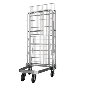 यूरोपीय गैल्वनाइज्ड ढहने योग्य गोदाम 4 तरफ धातु रोल पिंजरे ट्रॉली - Product Image 5