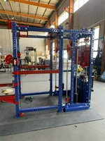 Cage de musculation multifonctionnelle avec machine Smith, rack à squats, pile de poids de 75 kg, bras en acier, équipement de fitness pour la musculation de la poitrine