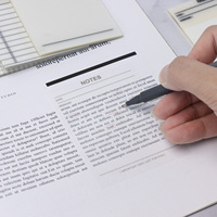 Bloc-notes autocollant PET, forme carrée ou rectangulaire, pour l'école ou le bureau, imperméable, translucide, bloc-notes adhésif, logo personnalisé, blocs-notes mémo