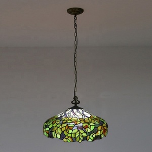 LongHuiJing Victorian Tiffany-Style 2-<b>Light</b> Ceiling Pendant Fixture with 18" Shade Stained Glass <b>Lights</b> - Product Image 2