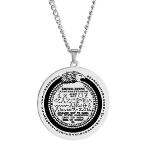 Collier pendentif en acier inoxydable avec talisman amulette découpé au laser, Anthologie de la magie grecque égyptienne PGM, HLSS635 Lion Magic - Product Image 5