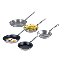 Sartén de Acero Inoxidable Comercial de Alta Resistencia con Mango Largo Remachado para Cocina Multiusos, Ideal para Restaurantes