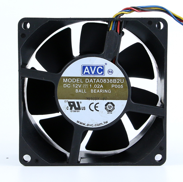 AVC DATA0838B2U DC12V 1.02A 80*80*38MM 8038 8CM Original Brand-new 4-wire PWM Chassis Server Cooling Fan