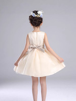 Robe mi-longue sans manches en coton mélangé pour filles, personnalisable, plusieurs couleurs avec ceintures, collection printemps |   Échantillon de 7 jours |   Stock |   Foshan