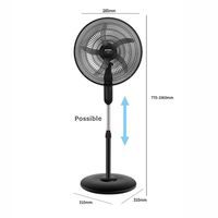 Ventilateur sur pied économique de 16 pouces, moteur AC puissant, minuterie, oscillation, faible bruit, base durable, oscillation, économie d'énergie, ventilateur électrique