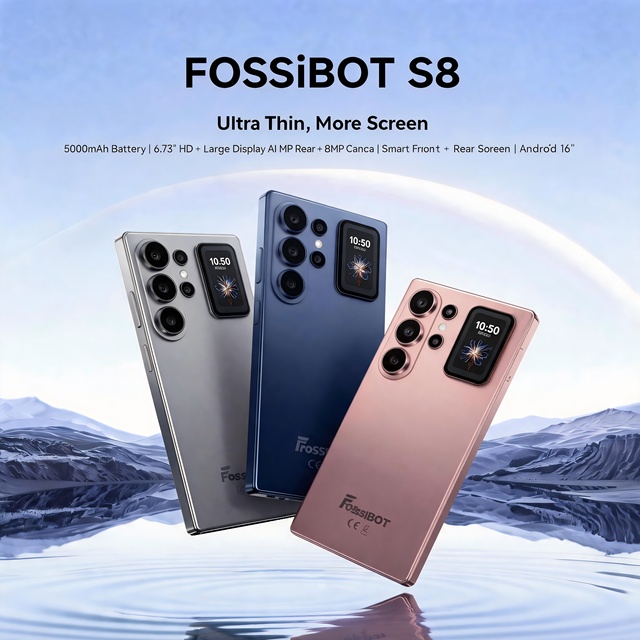 Fossibot S8 Android Smartphone with Dual Display 6.7 Inch 60Hz Screen 5000mAh 4GB+64GB NFC Global Version Cell Phone Celular