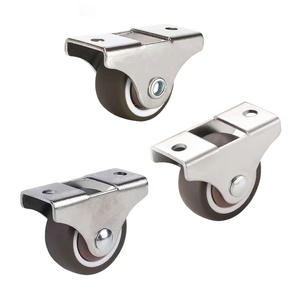 Gerade TPR Geräuschlose Gummi-Lenkrolle 1-2 Zoll Schienenrad mit Lager Möbelrolle DC0010 25kg Tragfähigkeit Einzellager - Product Image 1