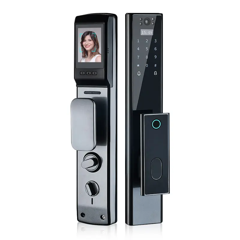 Yeni tasarım akıllı kapı kilidi 2021 gözetim kamera ev güvenlik tam otomatik parmak izi kapı kilidi