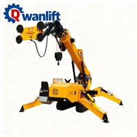 Grue araignée compacte tout-terrain hydraulique avec flèche personnalisable pour levage flexible du verre