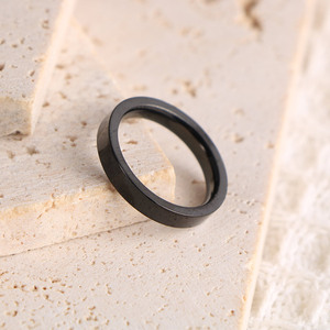 Minimalist <b>Couple</b> <b>Rings</b> Gold Black Stainless Steel Polished Unisex Fashion Jewelry Gift SA474 - Product Image 4