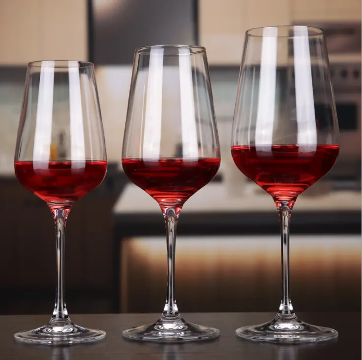 Taça de vinho tinto de cristal luxuosa personalizada para banquetes, copos de champanhe com haste