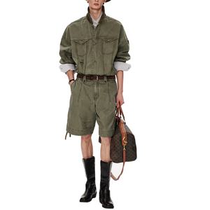 Chaqueta y Pantalones Cortos de Lona para Hombre Estilo Granero, 100% Algodón, Lavado Desgastado, Casual, con Efecto Deslavado, Venta al por Mayor - Product Image 1