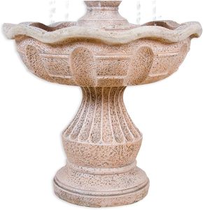 Fontana esterna a tre livelli; Ornamento da giardino in resina <span class=keywords><strong>con</strong></span> pietra Look elegante 58X58X102 cm - Product Image 3