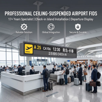Boîte à lumière FIDS suspendue au plafond, couleur personnalisée, signalétique rétroéclairée en aluminium pour affichage d'arrivée et de terminal à l'aéroport