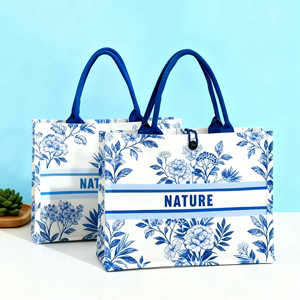 Sac fourre-tout en <span class=keywords><strong>toile</strong></span> de coton écologique, pliable et recyclable, avec poignée, design personnalisé avec logo d'entreprise. - Product Image 5