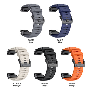RYB Rugged FKM correa de reloj de goma 22mm 26mm Correa deportiva resistente al agua para <span class=keywords><strong>Garmin</strong></span> <span class=keywords><strong>Instinct</strong></span> 2 2S <span class=keywords><strong>2X</strong></span> Forerunner 965 955 Fenix 7 6 5 - Product Image 2