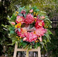 Dekorasi Rumah Wisuda Natal Karangan Bunga Eucalyptus Buatan Bunga Hias Hydrangea Dahlia Ramah Lingkungan Tahan Lama Buatan Tangan